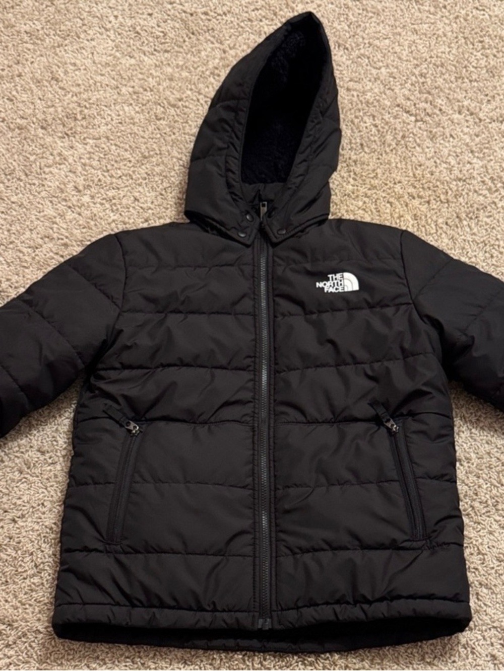 The North Face Kids Black Hooded Puffer Jacket
